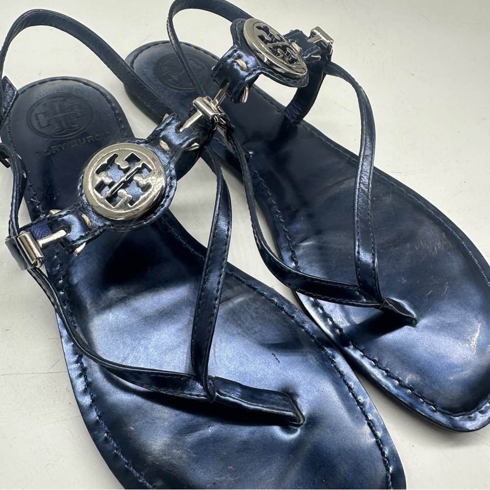 Tory Burch Ali Patent Leather Thong Sandals - Picture 8 of 8